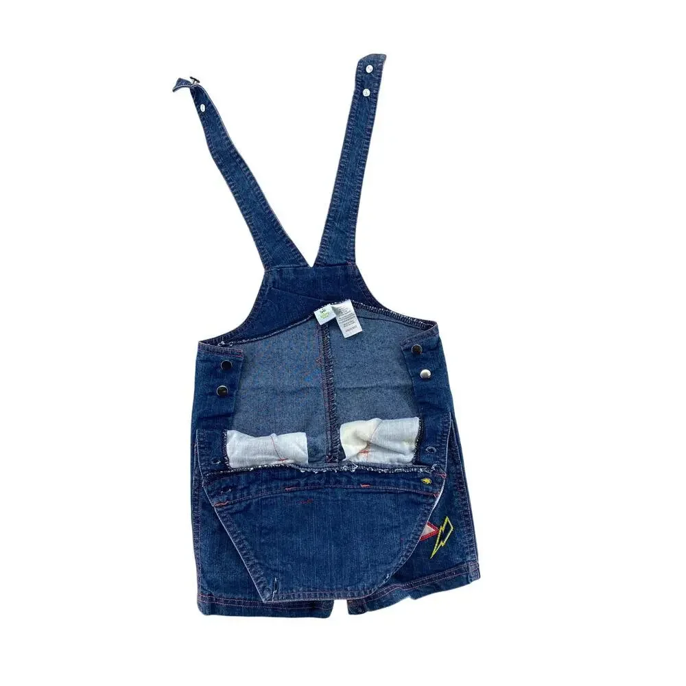 Disney Baby Cars Lightning McQueen Denim Short Overalls 24M